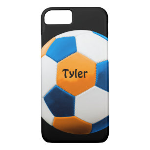 Soccer Ball with name, Blue and Orange, Case-Mate iPhone Case