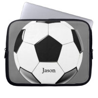 Soccer Ball with Name Laptop Electronics Bag