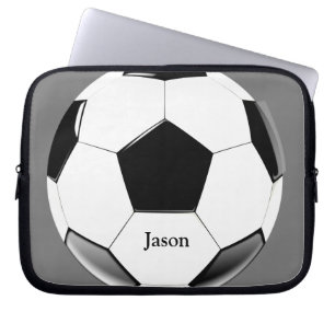 Soccer Ball with Name Laptop Electronics Bag