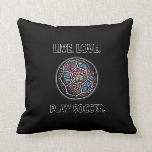 Soccer Ball with Text Throw Pillow