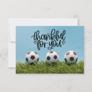 Soccer ball with word Thank you for Coach Fan Card