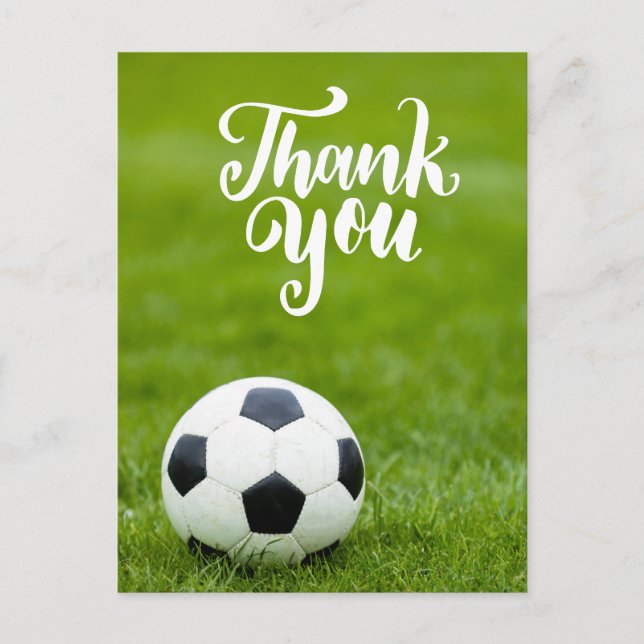 Soccer ball with word Thank you    Postcard (Front)