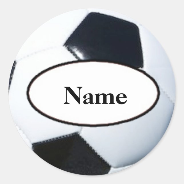 Soccer ball with your name on it classic round sticker (Front)