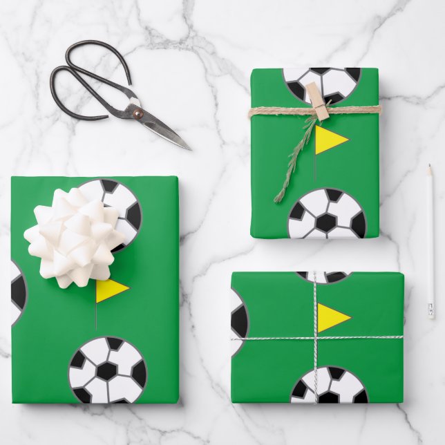 Soccer Ball Wrapping Paper Sheet (Front)