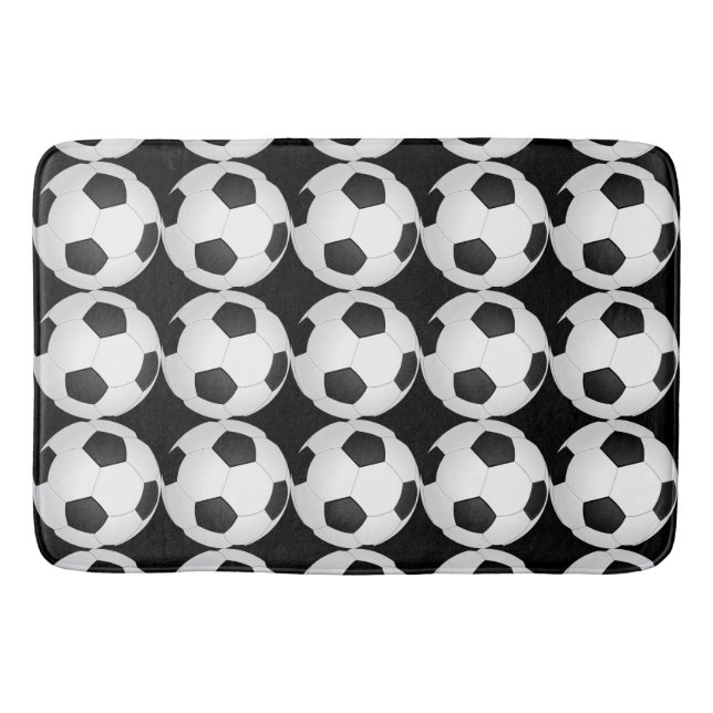 Soccer Balls Athletic Boy's Bath Mat (Front)