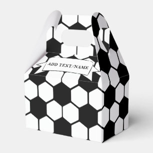 Soccer Balls Black and White Custom Name Favor Box