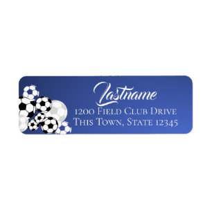 Soccer Balls Blue and White Address