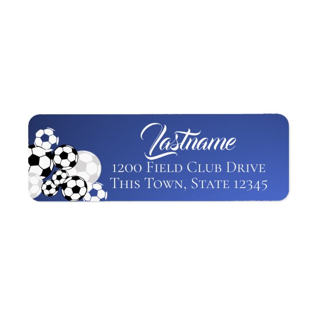 Soccer Balls Blue and White Address (Front)