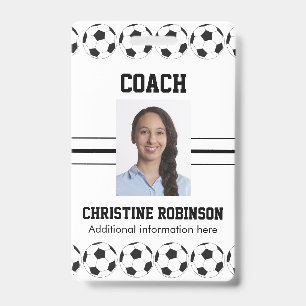 Soccer balls coach badge