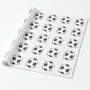 Soccer Balls On A White Background Wrapping Paper