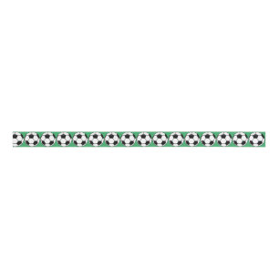 Soccer Balls on Green Grossgrain Ribbon Grosgrain Ribbon