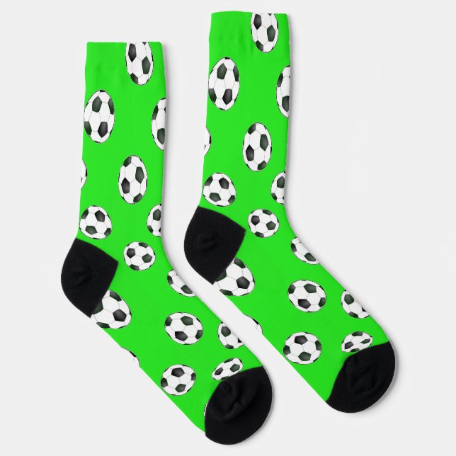 Soccer balls on green socks (Right)