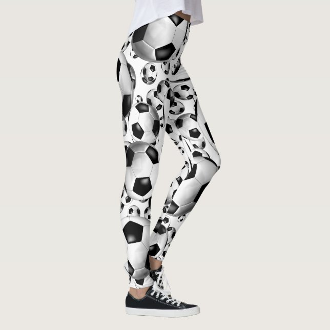 soccer balls pattern leggings w ANY bkgrd colour (Right)