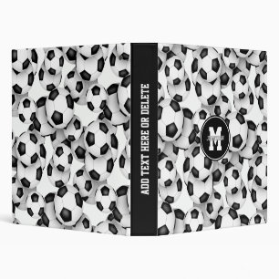 soccer balls pattern personalized kids teens binder