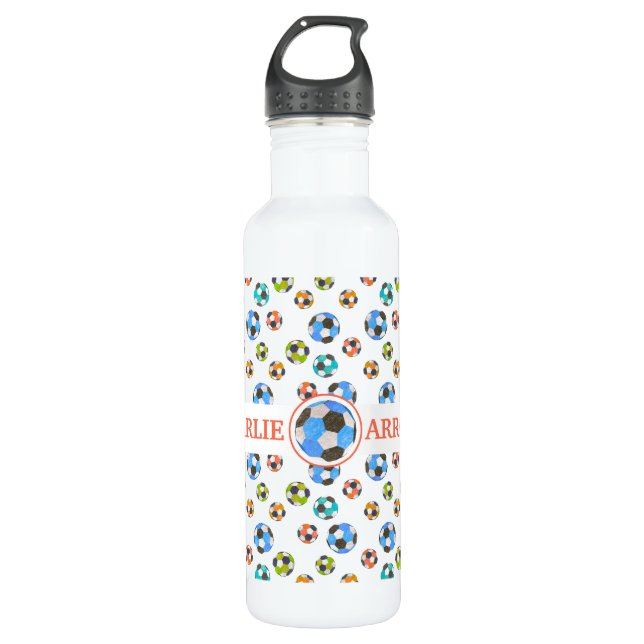 Soccer Balls Personalized Sports 710 Ml Water Bottle (Front)