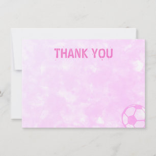 Soccer Balls Pink Watercolor Blank Card