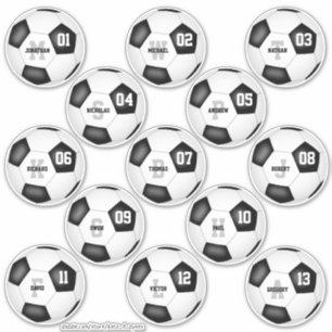 soccer balls set of 13 individually personalized
