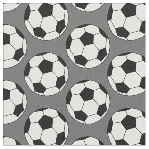 Soccer Balls Sports Grey Fabric