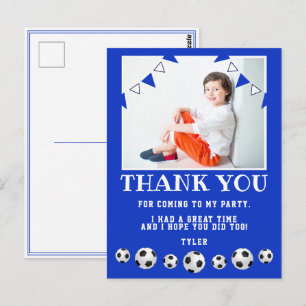 Soccer Balls Sports Photo Birthday Thank you Postcard