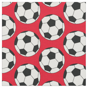 Soccer Balls Sports Red Fabric