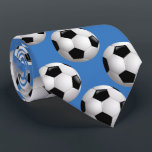 Soccer Balls Sportsman Tie<br><div class="desc">A great choice for the soccer player,  coach or fan,  this tie features a soccer ball pattern over a blue background. You can change the background to any other colour by using the "customize it" option.</div>