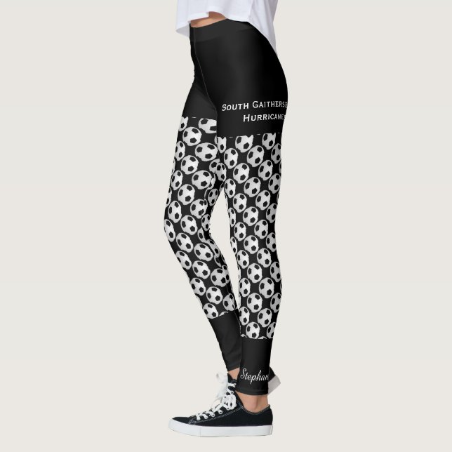 Soccer Balls Team Name, Fake Black Shorts Leggings (Left)