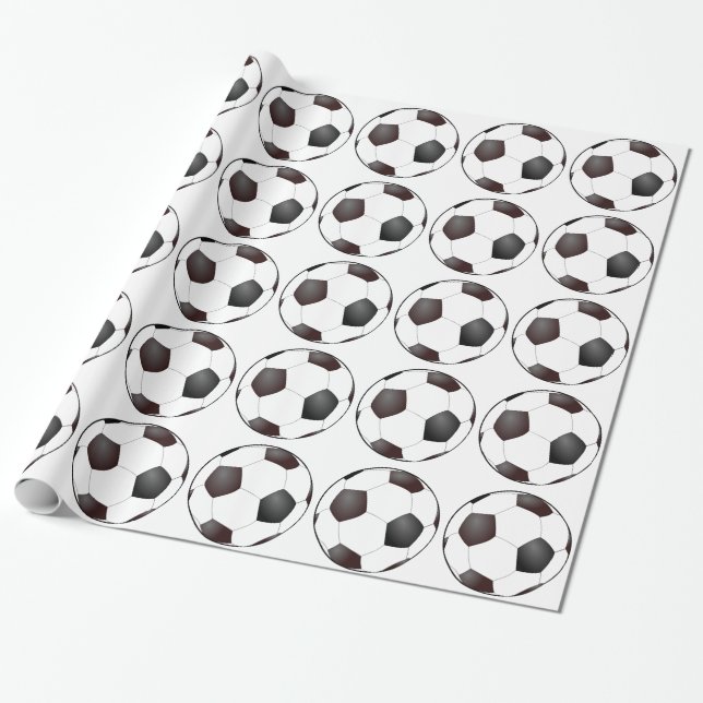 Soccer Balls Wrapping Paper (Unrolled)