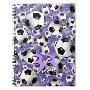 Soccer Ballz! girls' soccer purple personalized Notebook