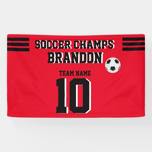 soccer banner fuchiablack personalized player gol  (Horizontal)