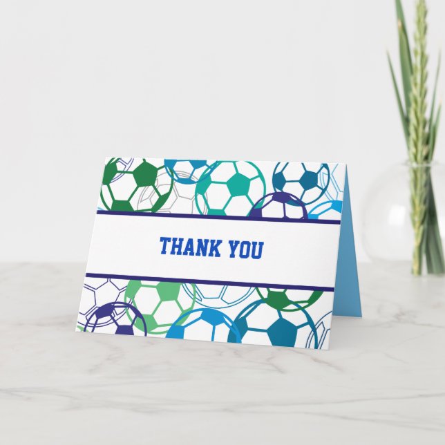 SOCCER Bar Bat Mitzvah Thank You Card (Front)