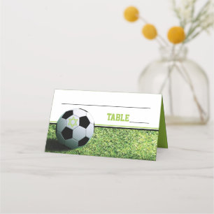 Soccer Bar Mitzvah Folded Place Card