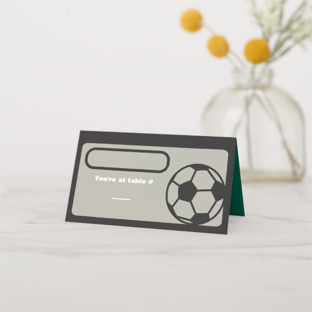 SOCCER Bar Mitzvah Seating Table Escort Card (Front)