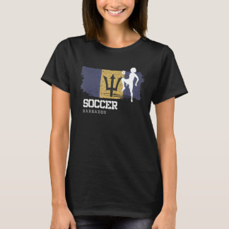 Soccer Barbados Flag Football Womens Soccer Girls  T-Shirt