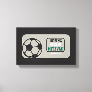 SOCCER Bat Bar Mitzvah Sign-In Memory Board Canvas Print
