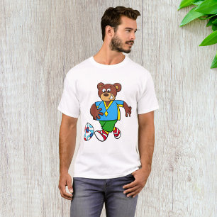 Soccer Bear Playing Football in Sports Outfit T-Shirt