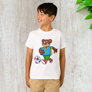 Soccer Bear Playing Football in Sports Outfit  T-Shirt