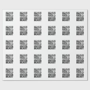 Soccer Beast Pretty Face Vintage Typography Shirt_ Wrapping Paper