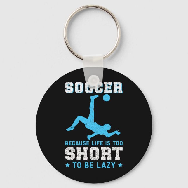 Soccer Because Soccer Player  Keychain (Front)