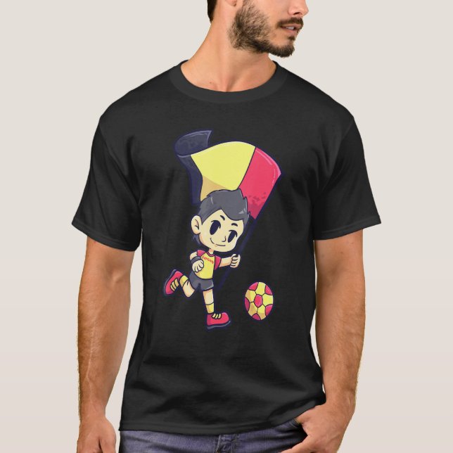 Soccer Belgium Flag Young Child Sport T-Shirt (Front)