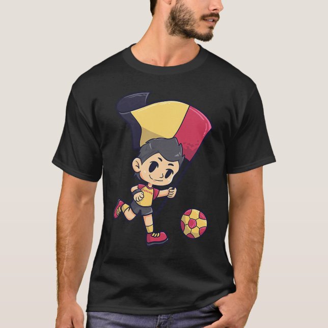 Soccer Belgium Flag Young Child Sport T-Shirt (Front)