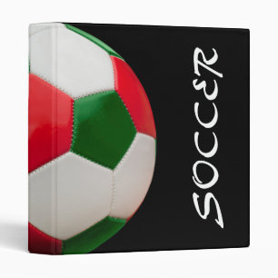 Soccer Binder Green and Red on Black