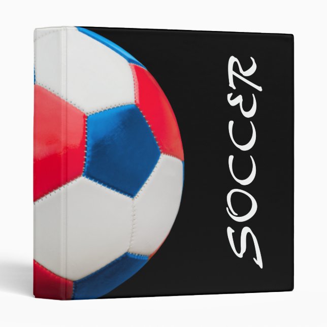 Soccer Binder Red White and Blue on Black (Front/Spine)