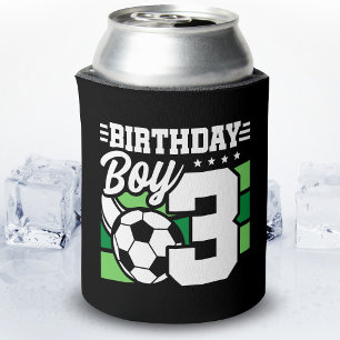 Soccer Birthday - 3 Year Old Boy - 3rd Birthday Can Cooler