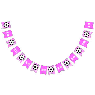 Soccer birthday banner girls pink party theme