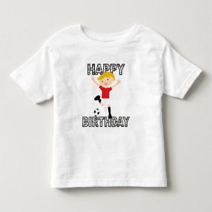 Soccer Birthday Boy 1 Red and White Toddler T-shirt