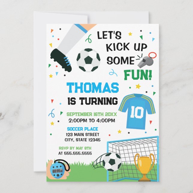Soccer Birthday boy Invitation (Devant)