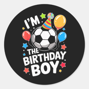 Soccer Birthday Boy Sports Theme Bday Party Costum Classic Round Sticker