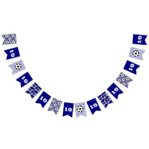 Soccer birthday garland cool boys party navy bunting flags
