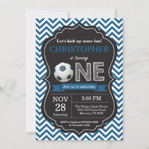 Soccer Birthday Invitation 1st Birthday Party