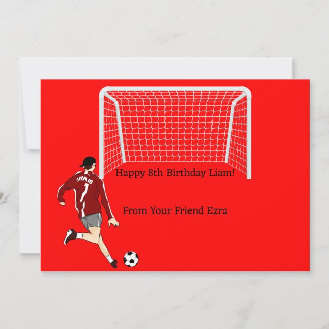 SOCCER BIRTHDAY INVITATION FOR BOYS (Front)